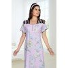 High Quality Rayon Floral  Print Long Nighty - Light Pink (Baby Pink)